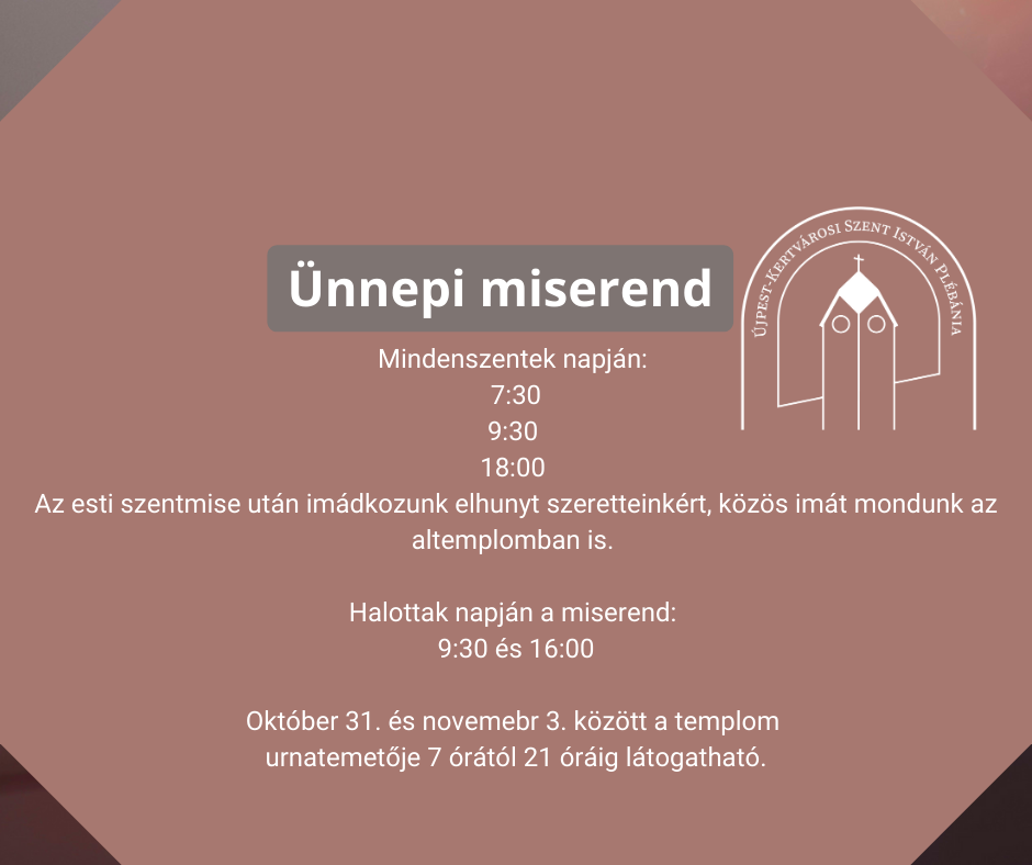 Mindenszentek – ünnepi miserend